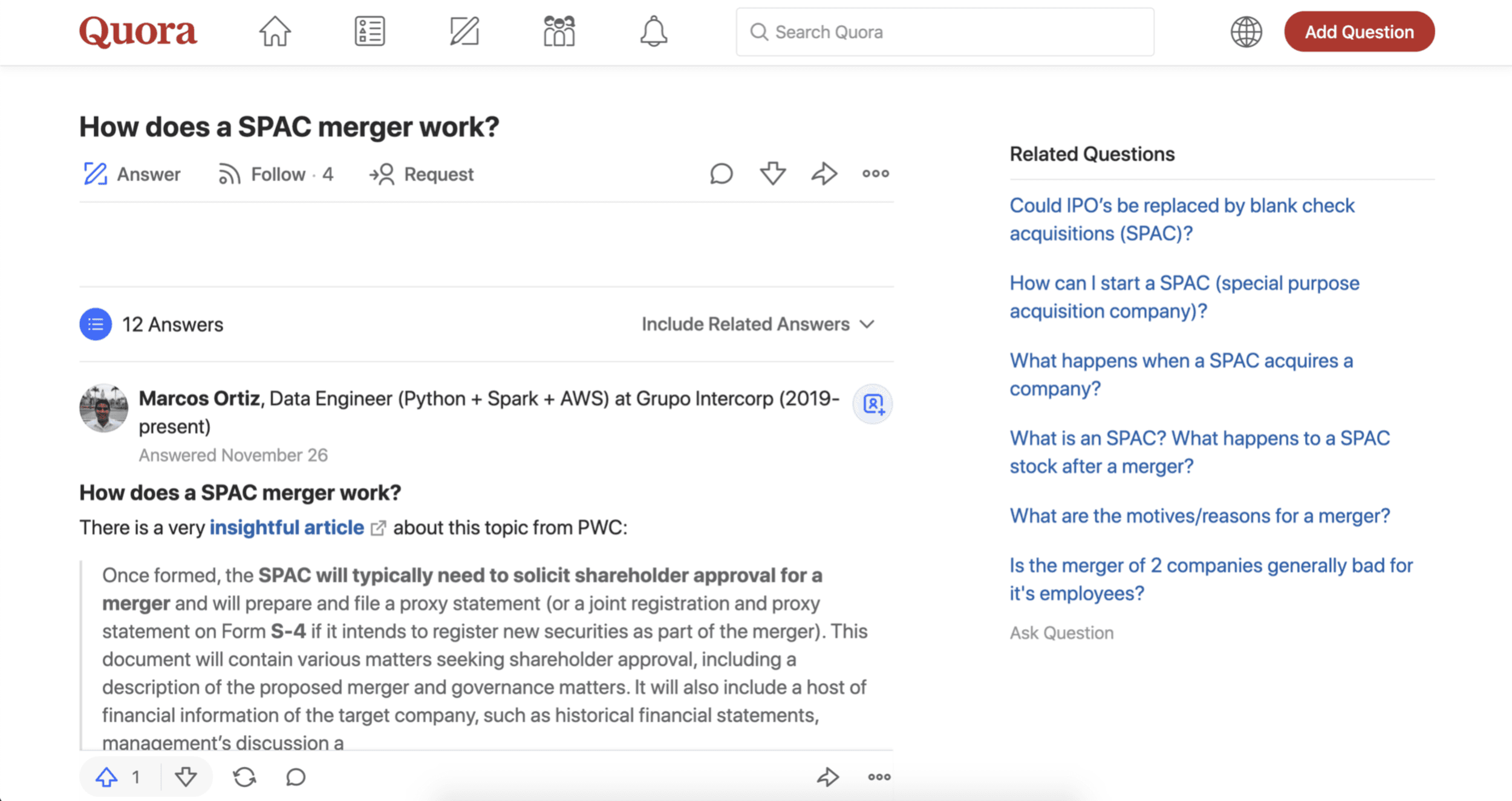 Socialgist and Quora investor data on Snowflake Marketplace, figure 2